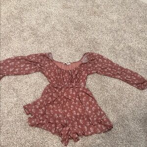 Altar'd State Mauve Floral Teen Romper